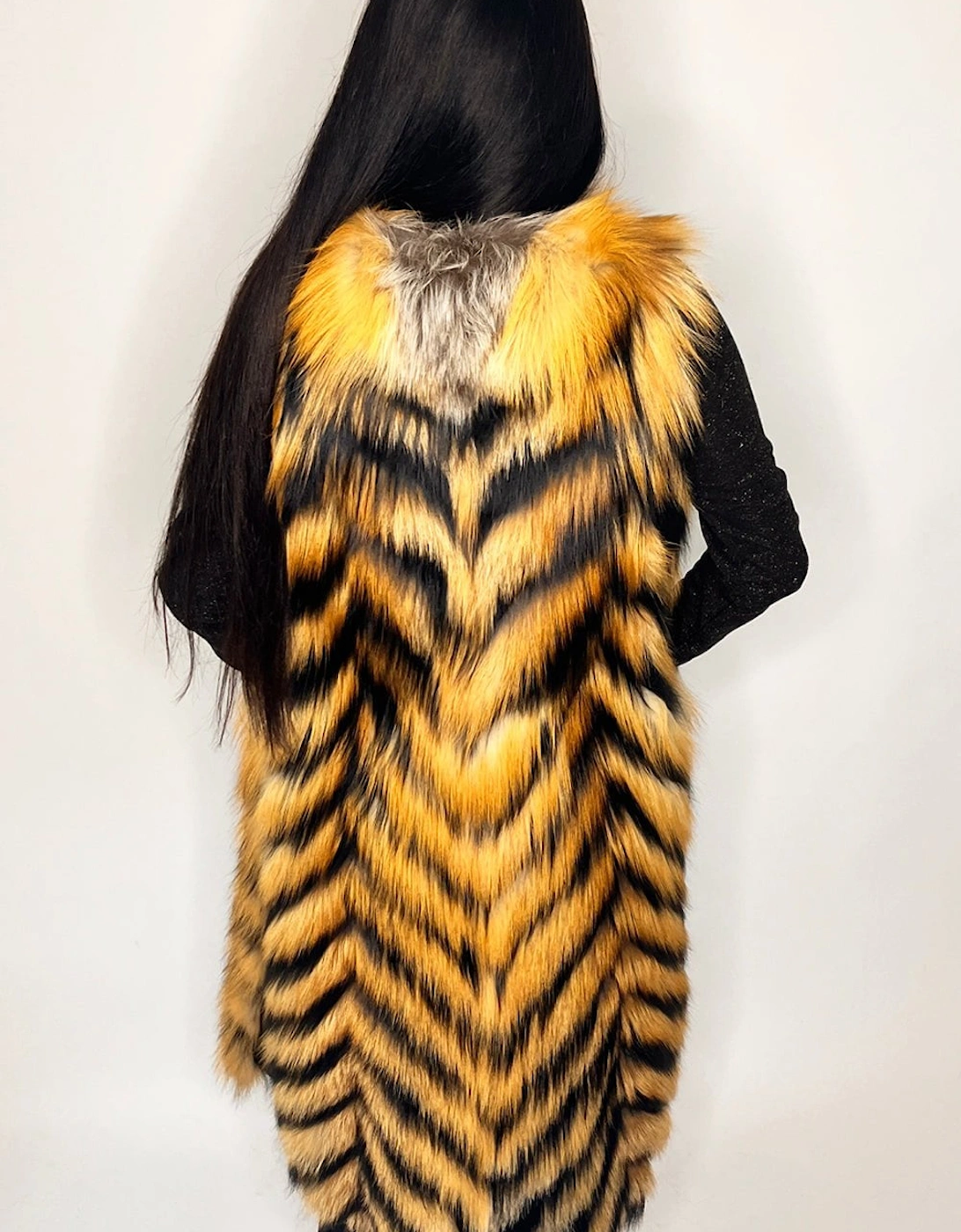 Red Fox and Mink Long Gilet
