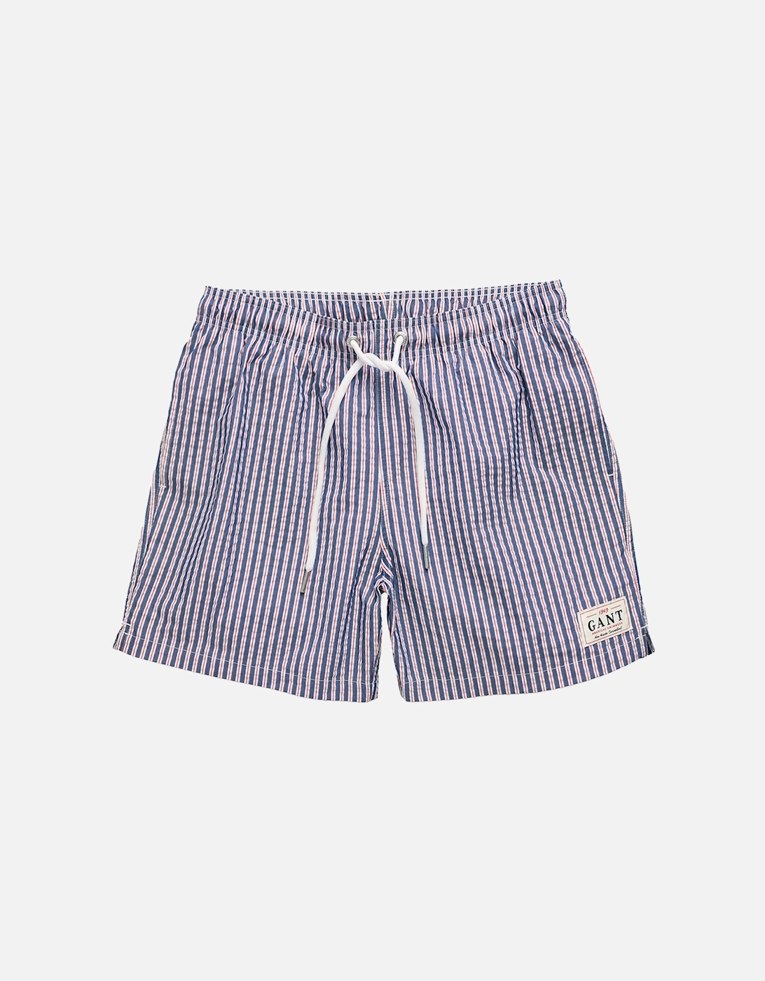 Seersucker Swim Shorts, Deep Blue, 7 of 6