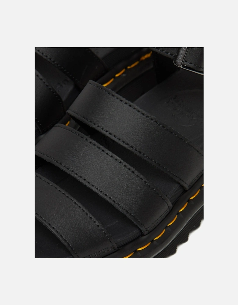 Dr. Martens Womens Blaire Hydro Leather Strap Sandals (Black)