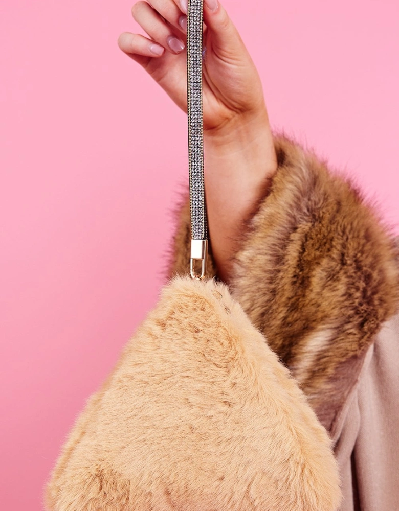 Pyramid Faux Fur Bag