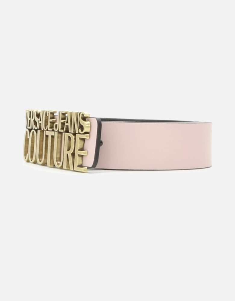 Large Metal Logo Buckle Pink Belt