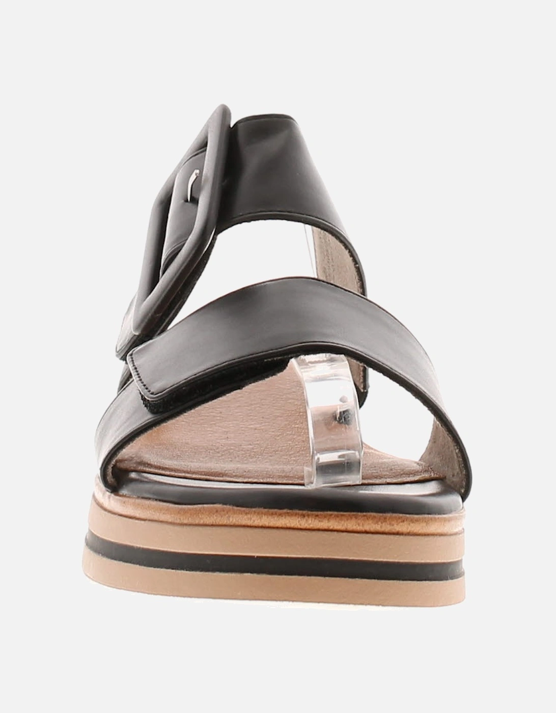 Womens Flat Sandals Jin Adjustable black UK Size