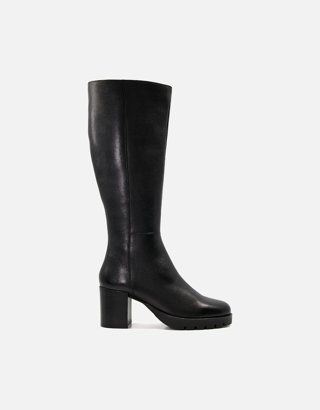 Ladies Tidal - Block-Heel Leather Knee-High Boots, 2 of 1