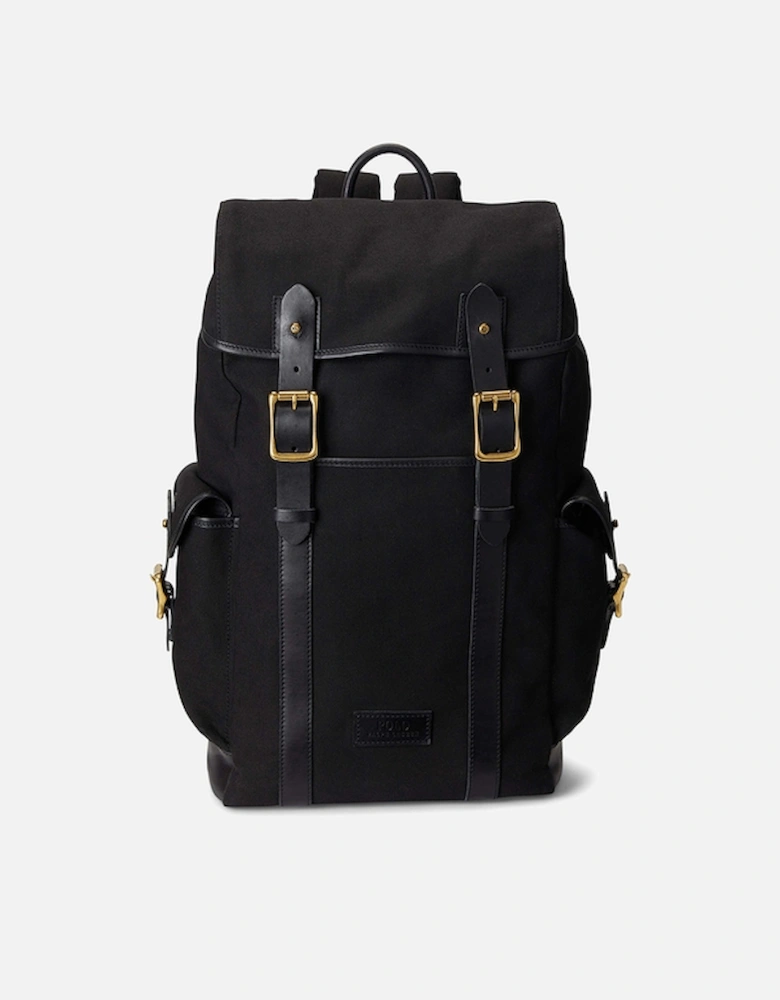 Medium Canvas & Leather Flap Backpack