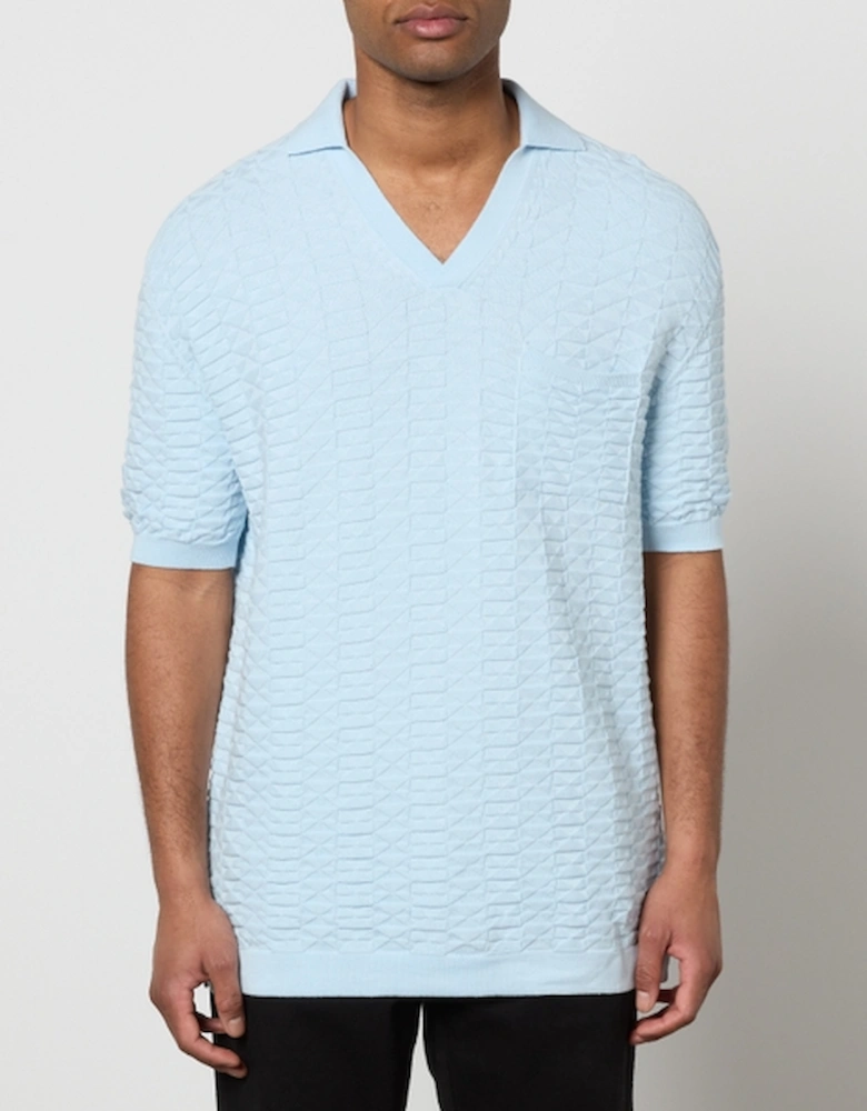 HUGO Spato Jacquard-Knit Cotton Polo Shirt