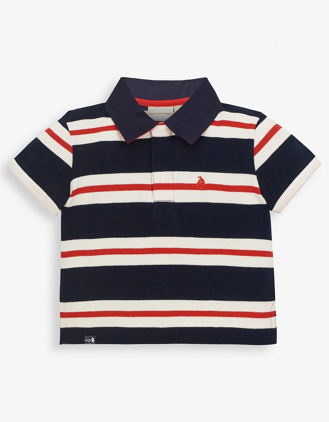 Boys Classic Stripe Polo Shirt - Red, 3 of 2