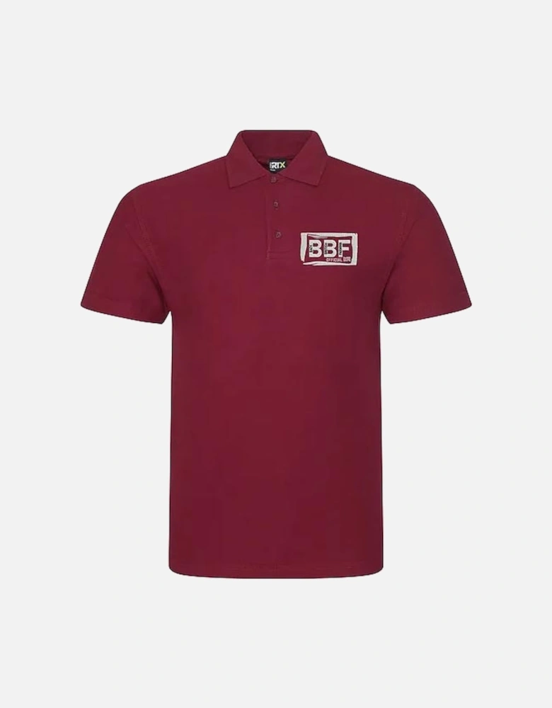 Back British Farming Men's Support Our Standards Buy British Polo Shirt Burgundy