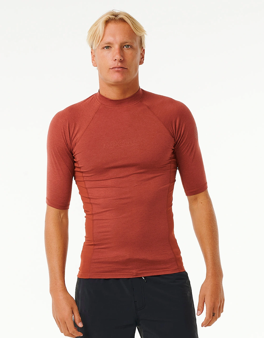Ripcurl Ripcurl Men's Rip Curl Mens Dawn Patrol UPF 50 Perf Short Sleeve Rash Vest - Red