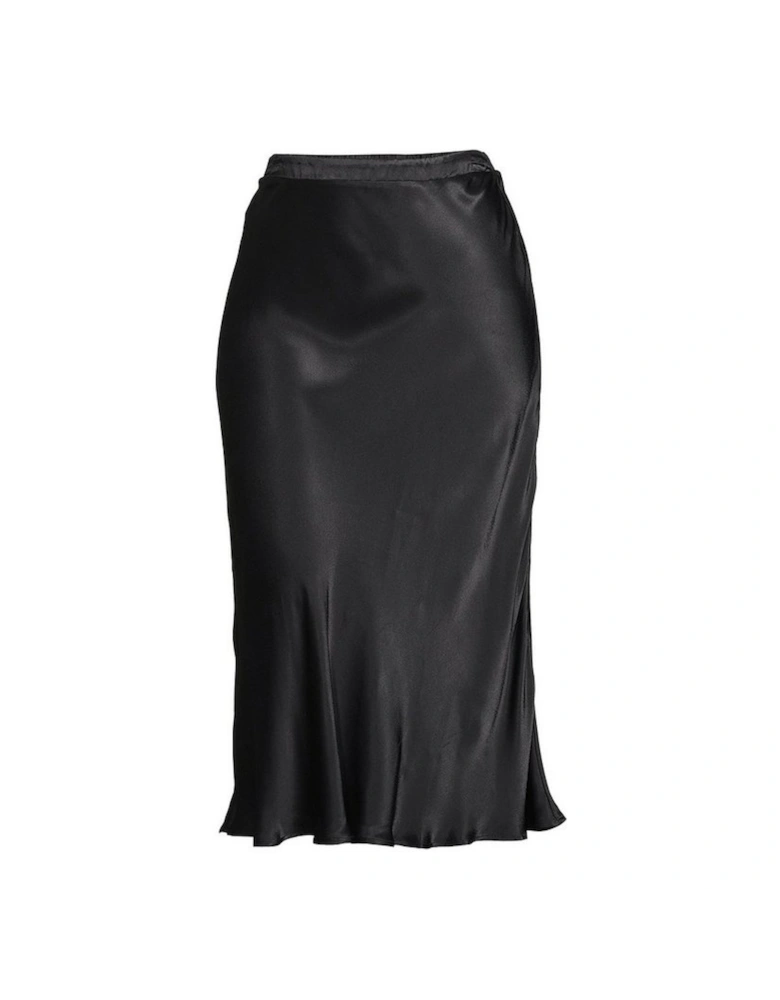 Plus Size Viscose Satin Woven Maxi Skirt
