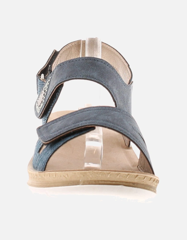 Womens Wedge Sandals Innocent Touch Fastening blue UK Size
