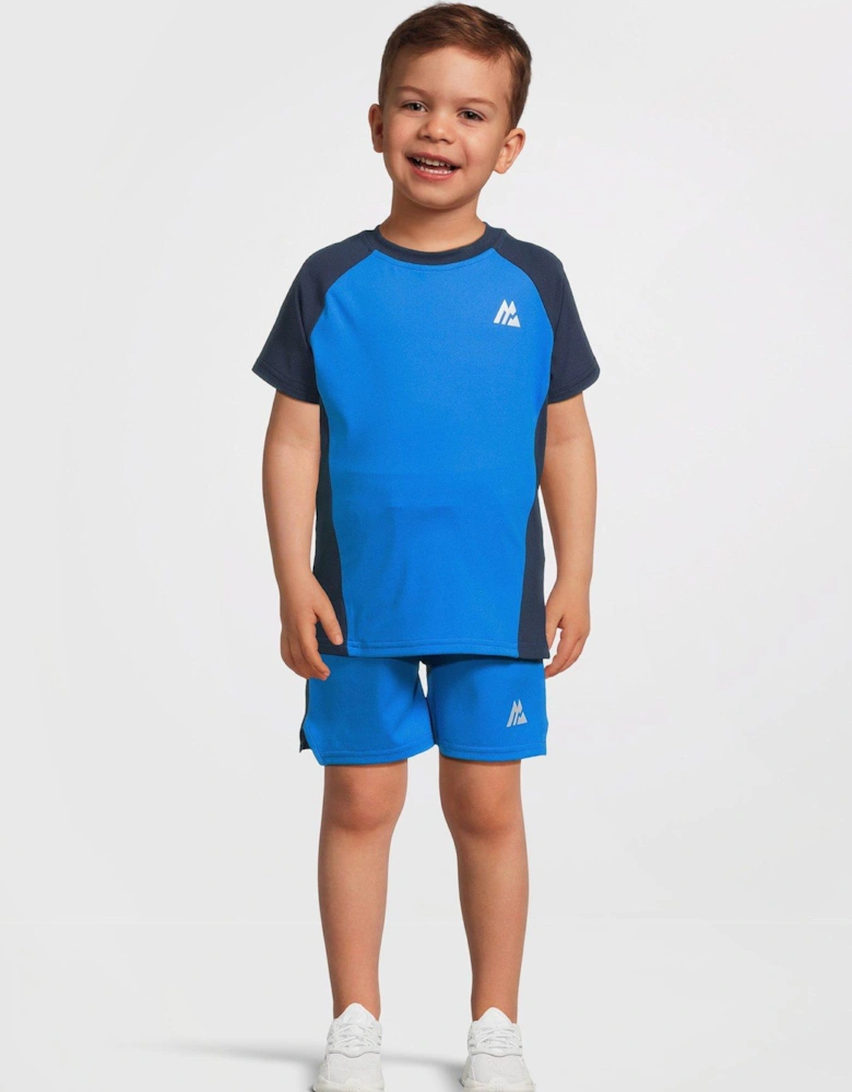 Infants Peak Short Sleeve T-Shirt and Short Set - Blue