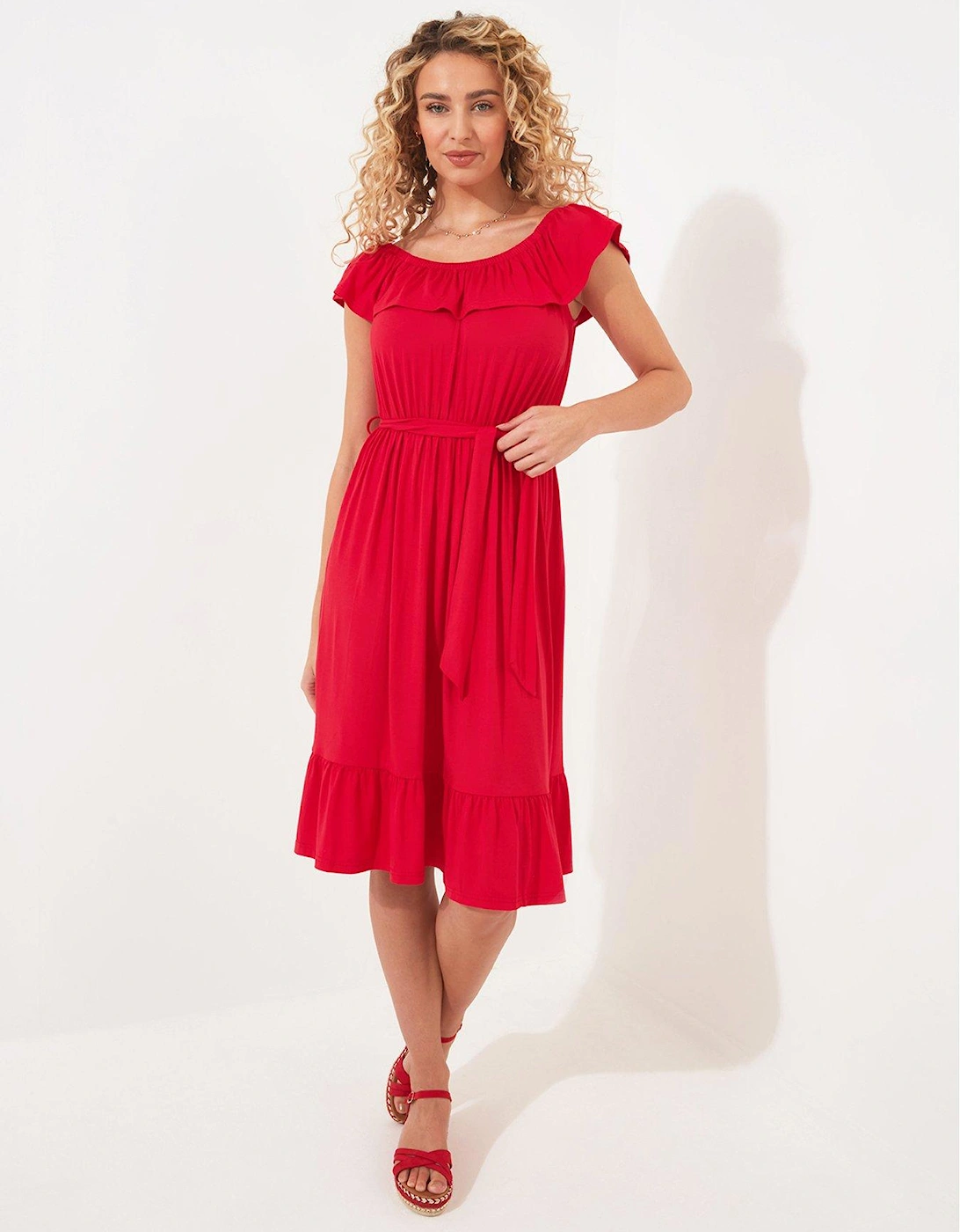 Beautiful Bardot Jersey Dress - Red, 2 of 1