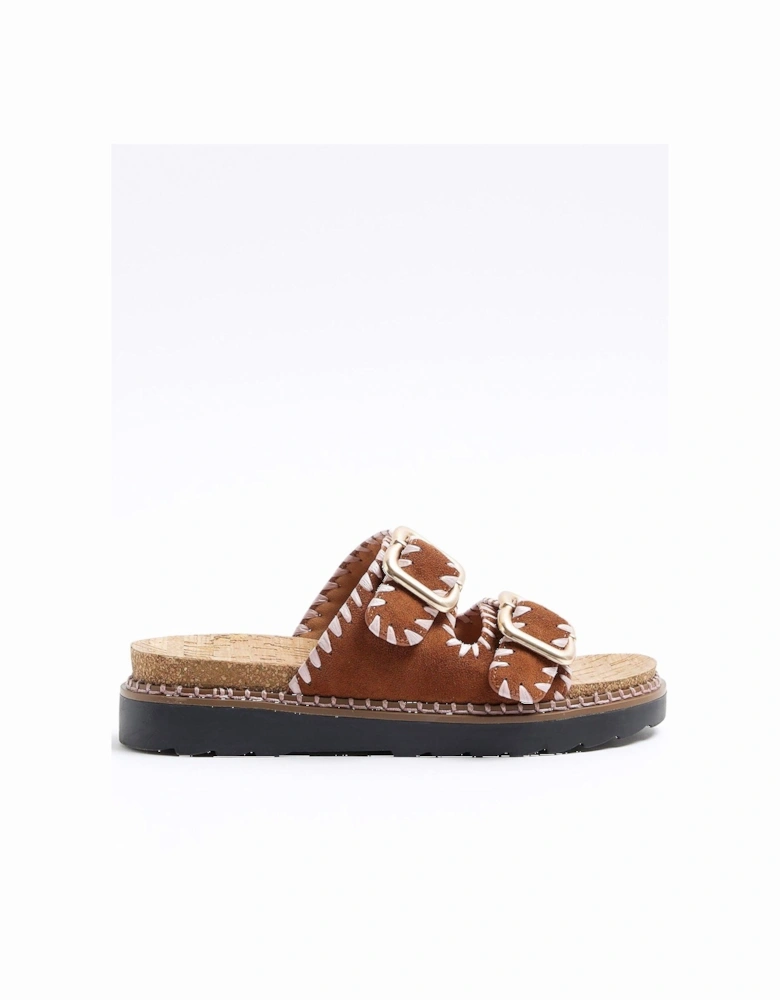 Double Buckle Sandal - Brown