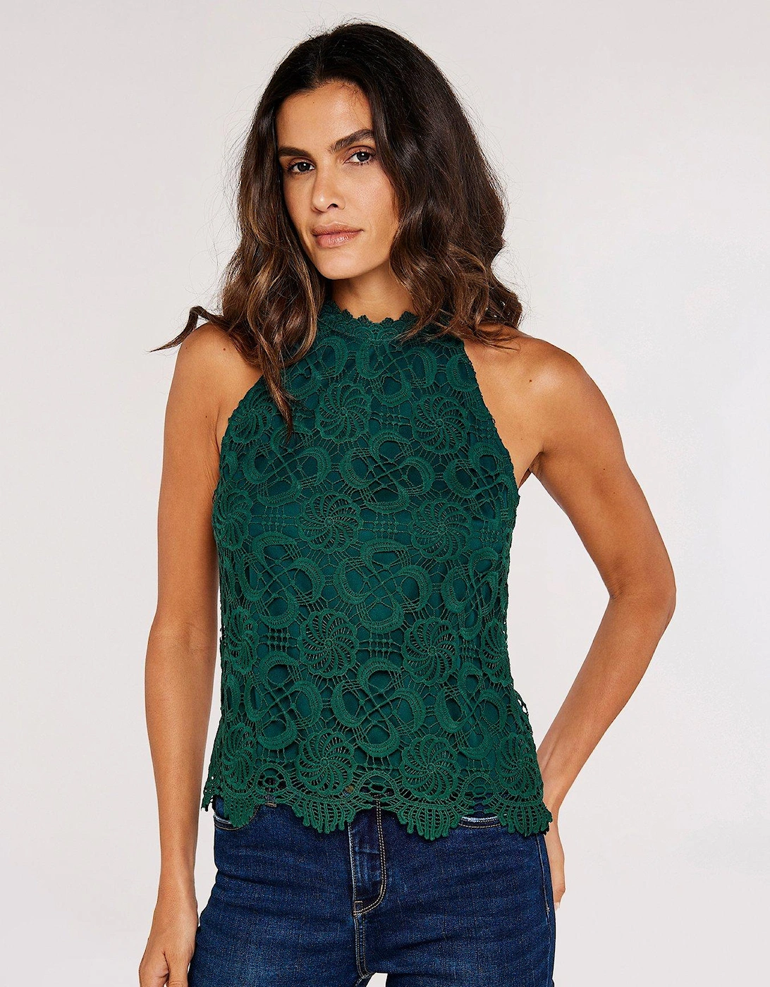 Lace High Neck Top, 2 of 1