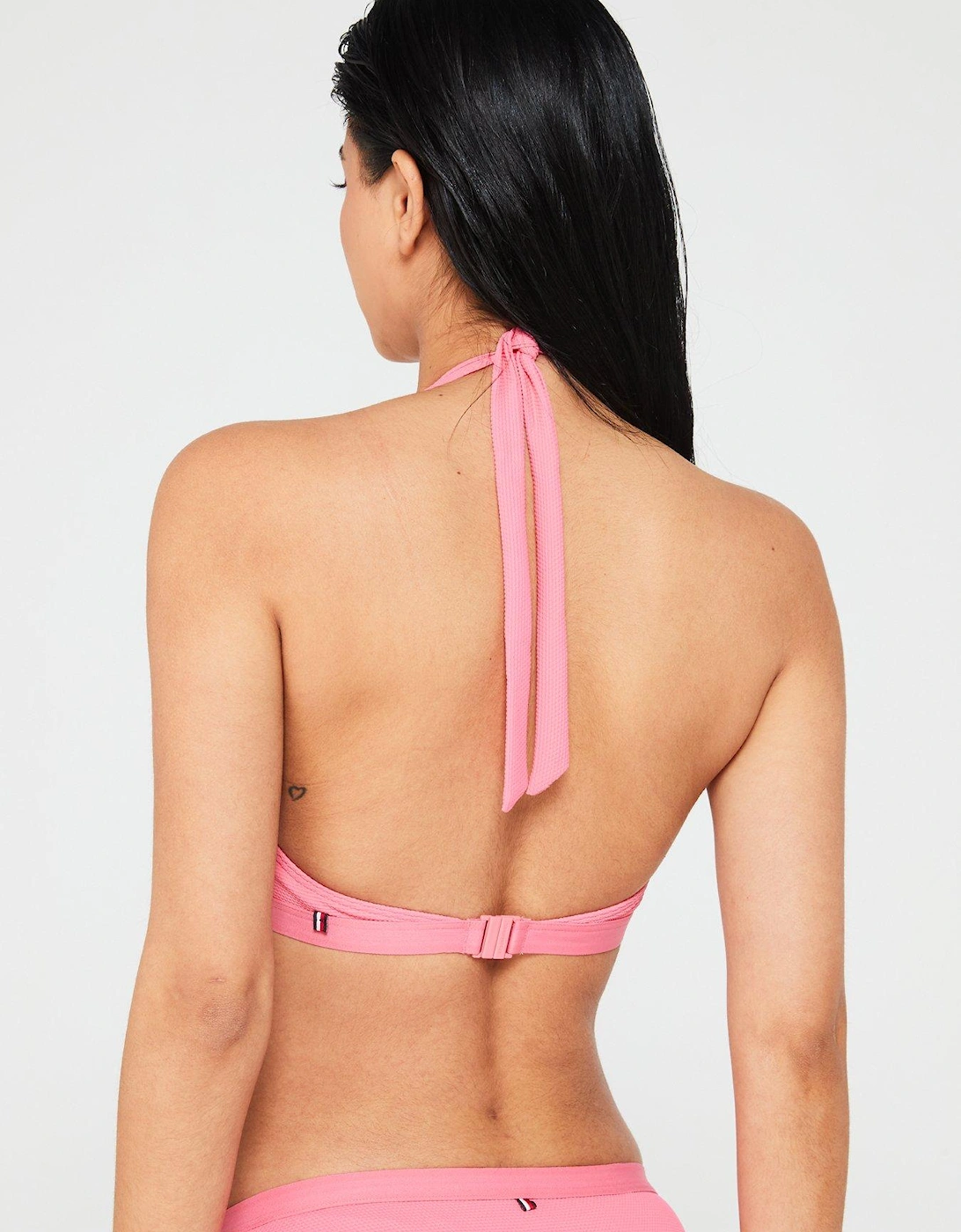 Tonal Logo Halter Bikini Top - Pink
