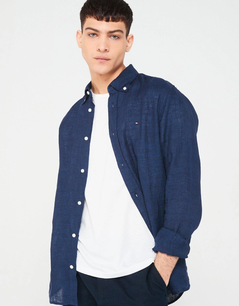 Pigment Dyed Regular Fit Shirt - Navy