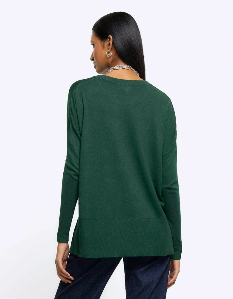 Fine Knit Top - Dark Green