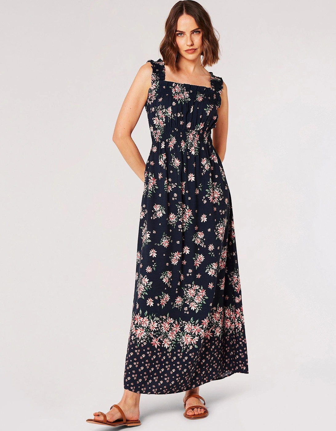 Floral Cami Milkmaid Smock Dress, 2 of 1