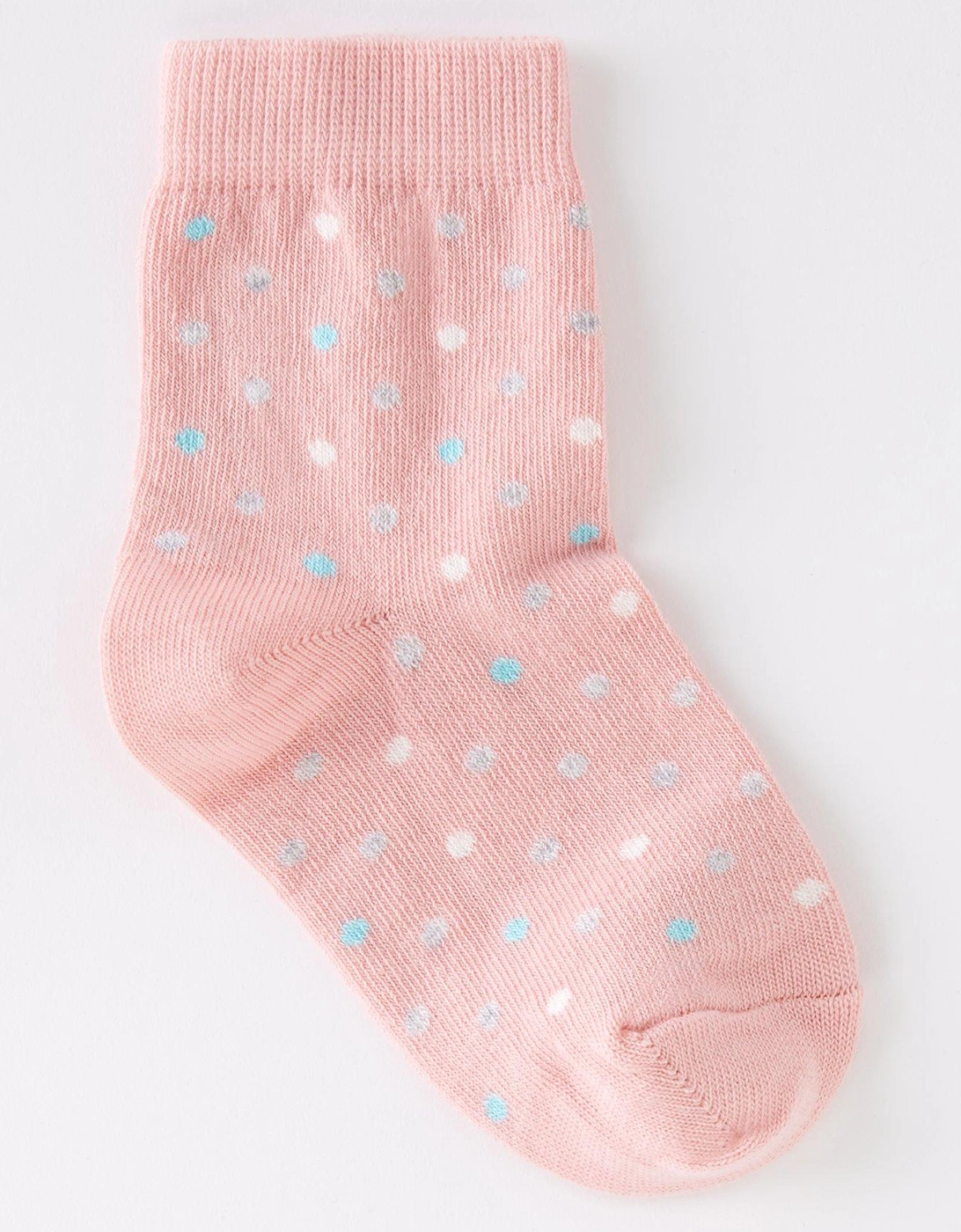Girls Spot And Stripe Socks (7 Pack) - Pink