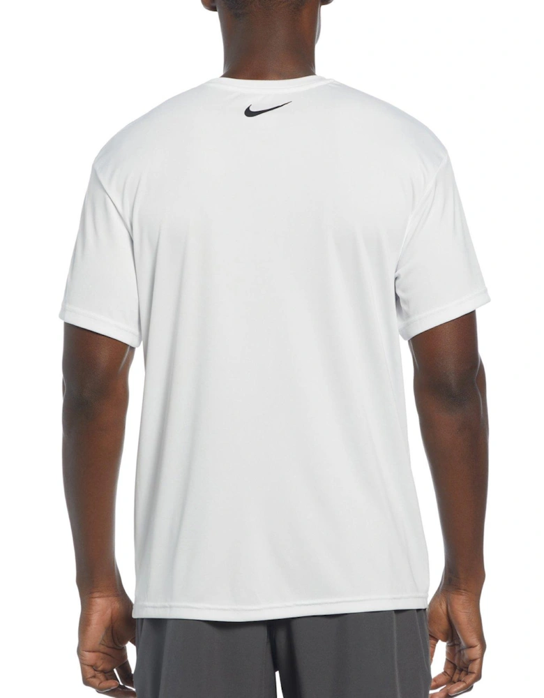 Men's Stacked Swoosh Icon Short Sleeve Hydroguard-white