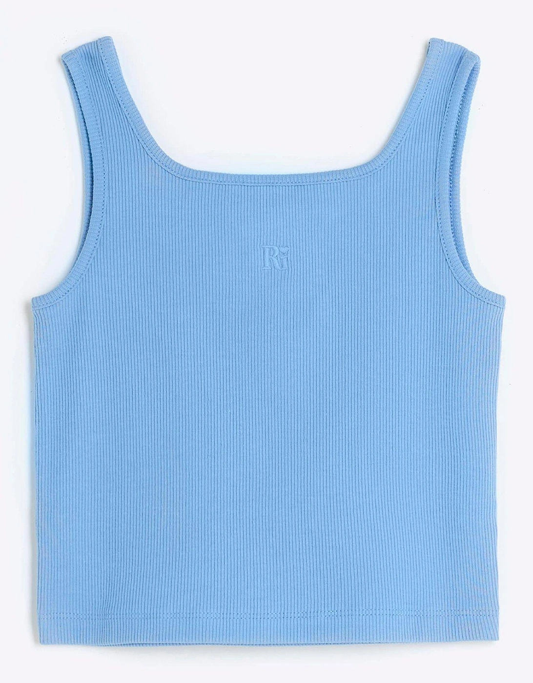 Girls Embroidered Logo Crop Vest - Blue, 3 of 2