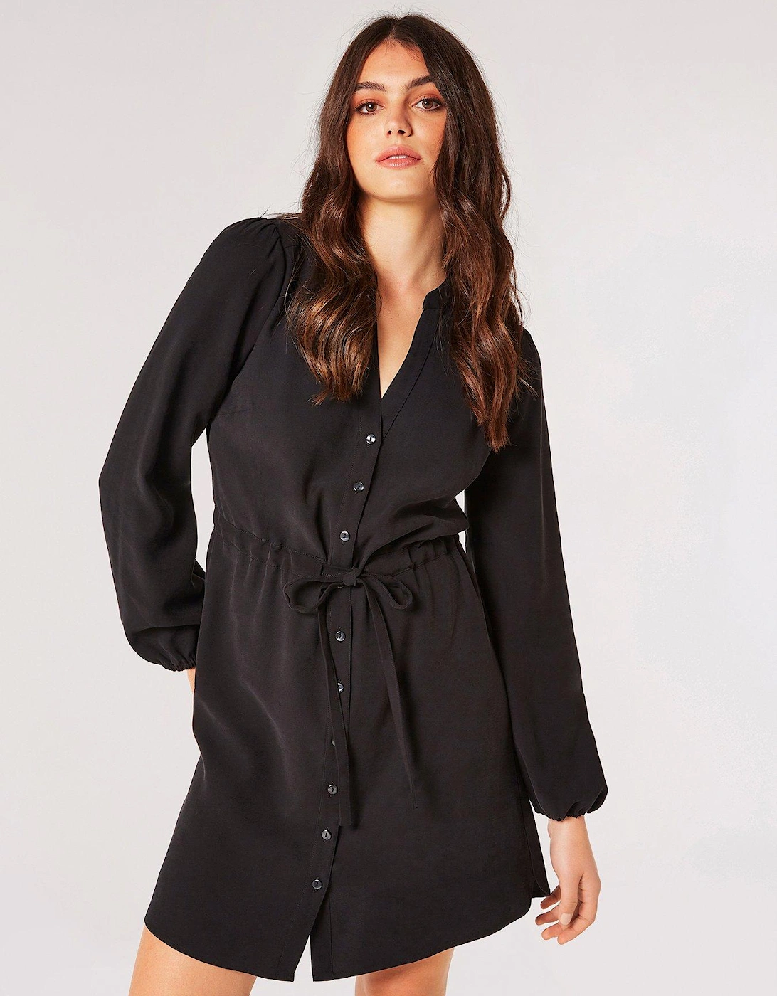 Twill Tie Thru Shirt Dress, 2 of 1