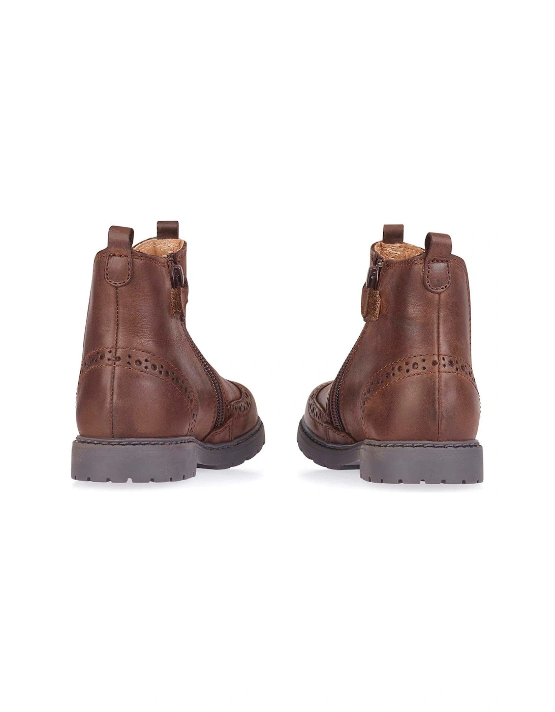 Chelsea Tan Leather Pull On Zip Up Boots - Brown
