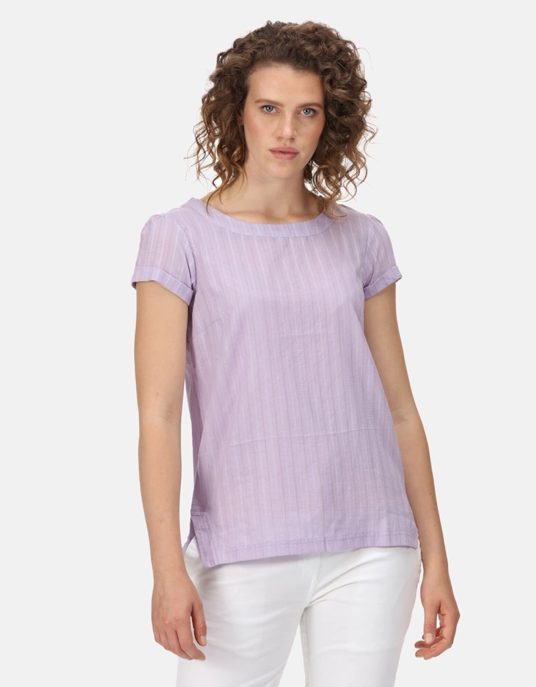 Womens/Ladies Jaelynn Dobby Cotton T-Shirt