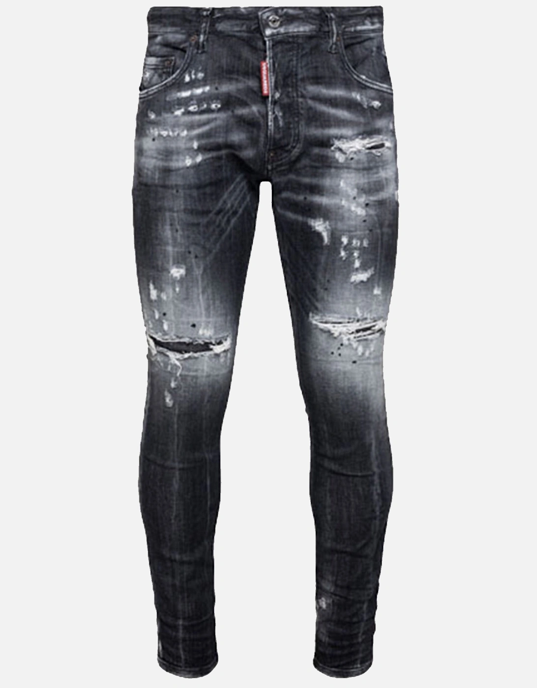 Cool Guy Ripped Bleached Wash Jeans in Black, 3 of 2
