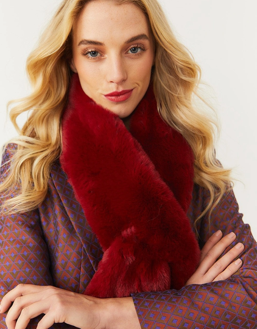 Red Faux Fur Keyhole Scarf, 6 of 5