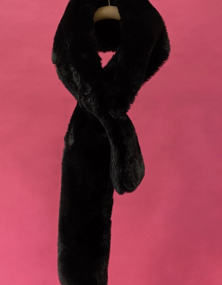 Black Faux Fur Keyhole Scarf