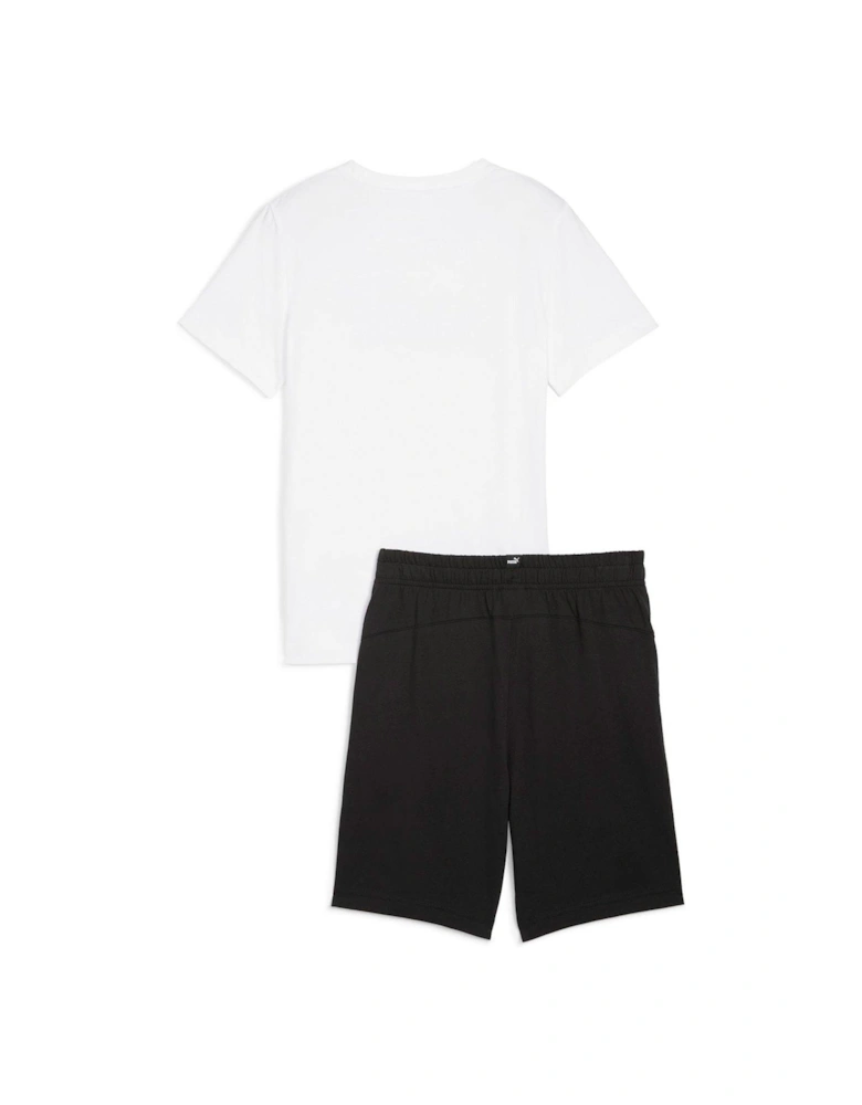 Boys Short Jersey Set - White