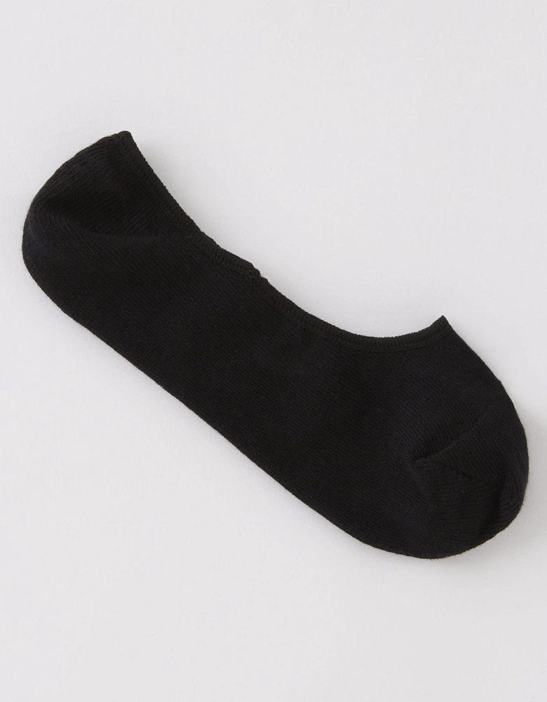 3 Pack Invisible Trainer Liner Socks with Heel Grips - Black