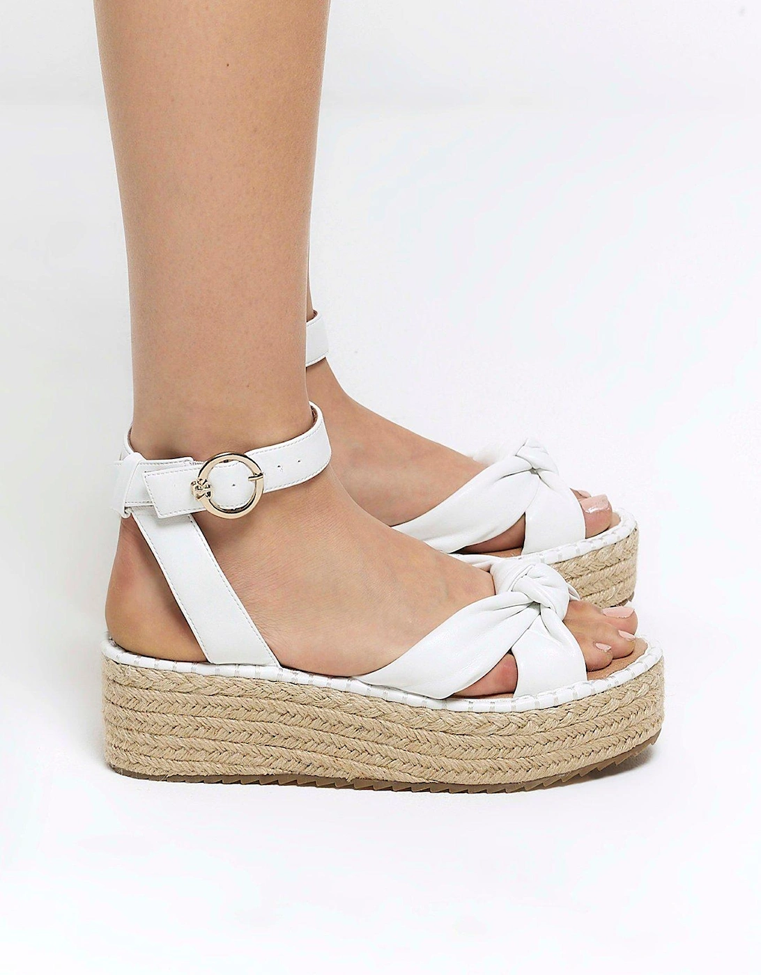 Two Part Espadrille Sandal - White