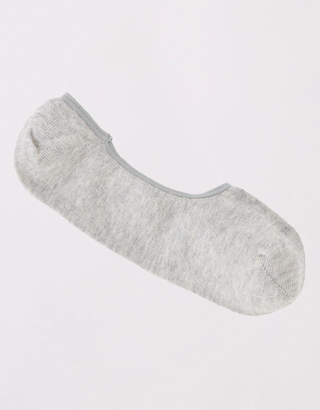 3 Pack Invisible Trainer Liner Socks With Heel Grips - Grey