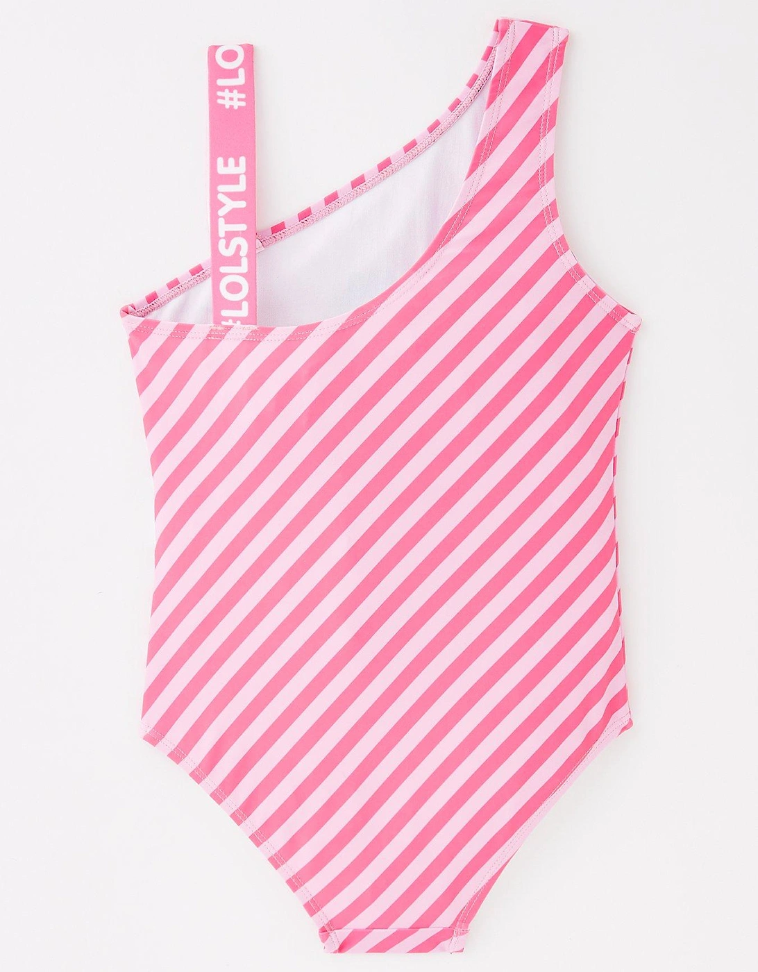 Lol Surprise One Shoulder Stripe Swimsuit - Pink