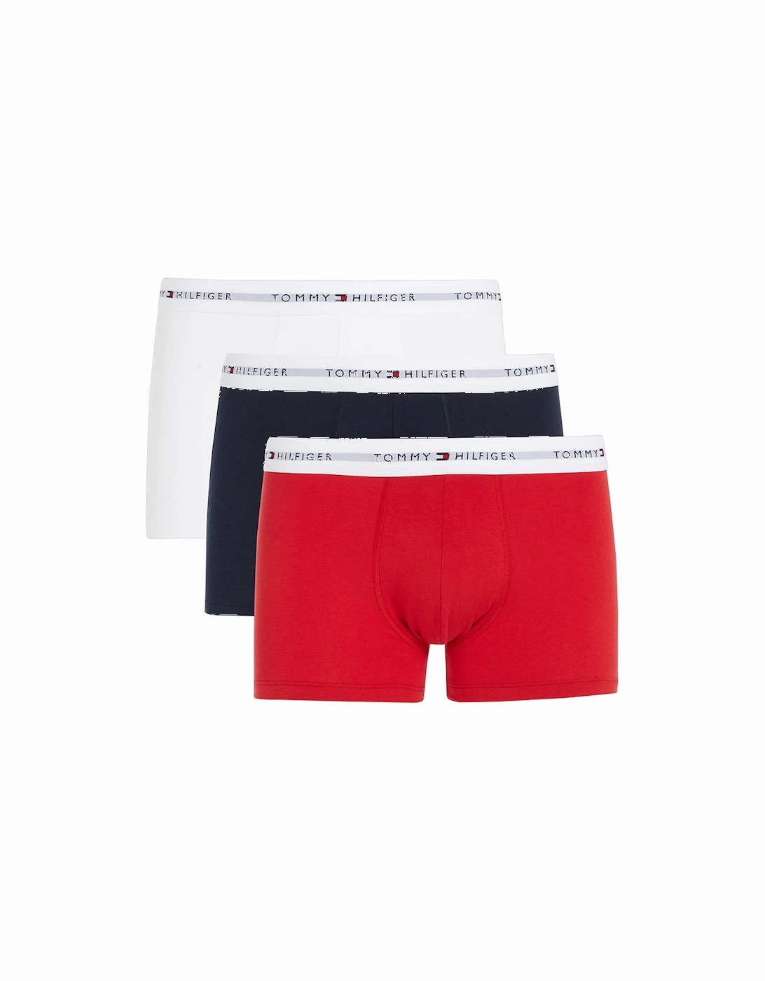 3-Pack Signature Cotton Boxer Trunks, Navy/Red/White, 6 of 5