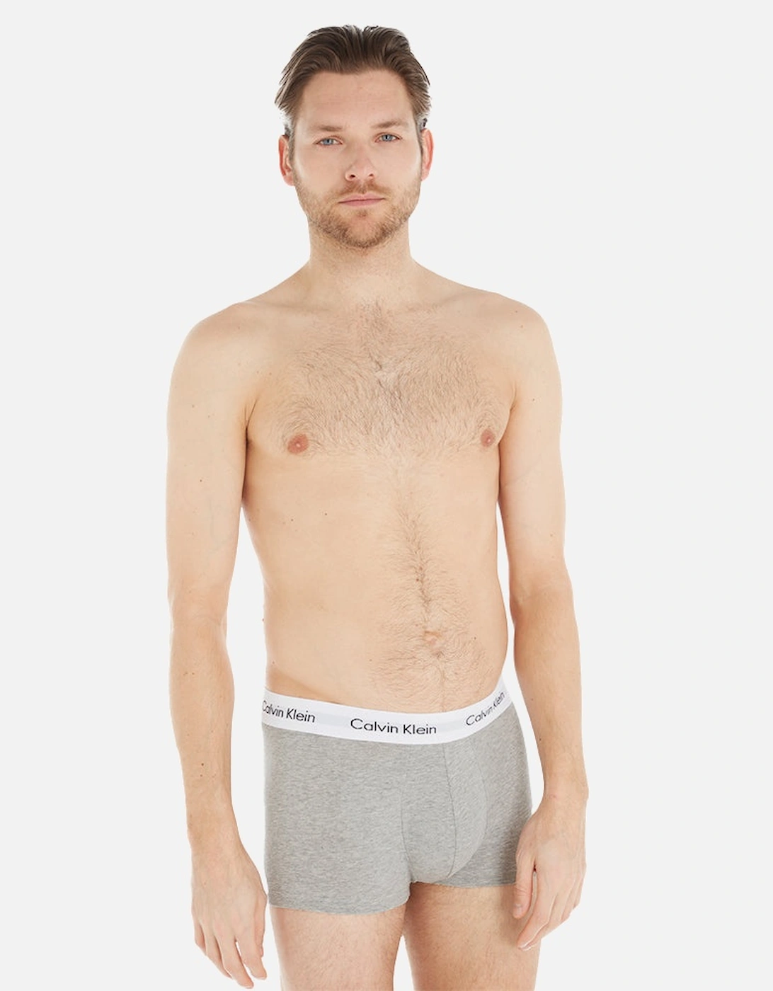 3-Pack Low Rise Boxer Trunks, Black/White/Grey