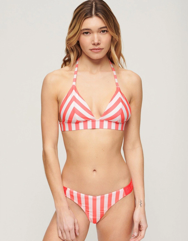 Stripe Cheeky Bikini Bottoms - Pink