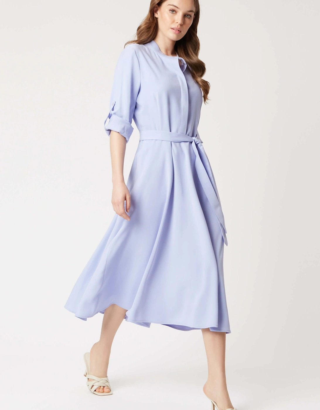 Roll Sleeve Midi Dress Lilac, 5 of 4