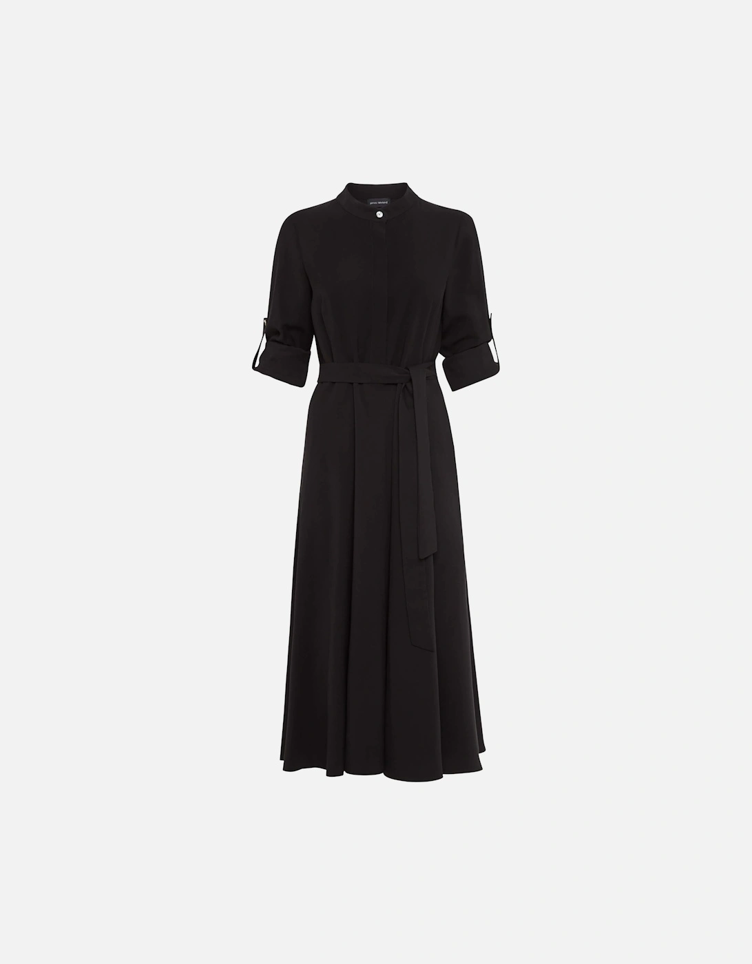 Roll Sleeve Midi Dress Black