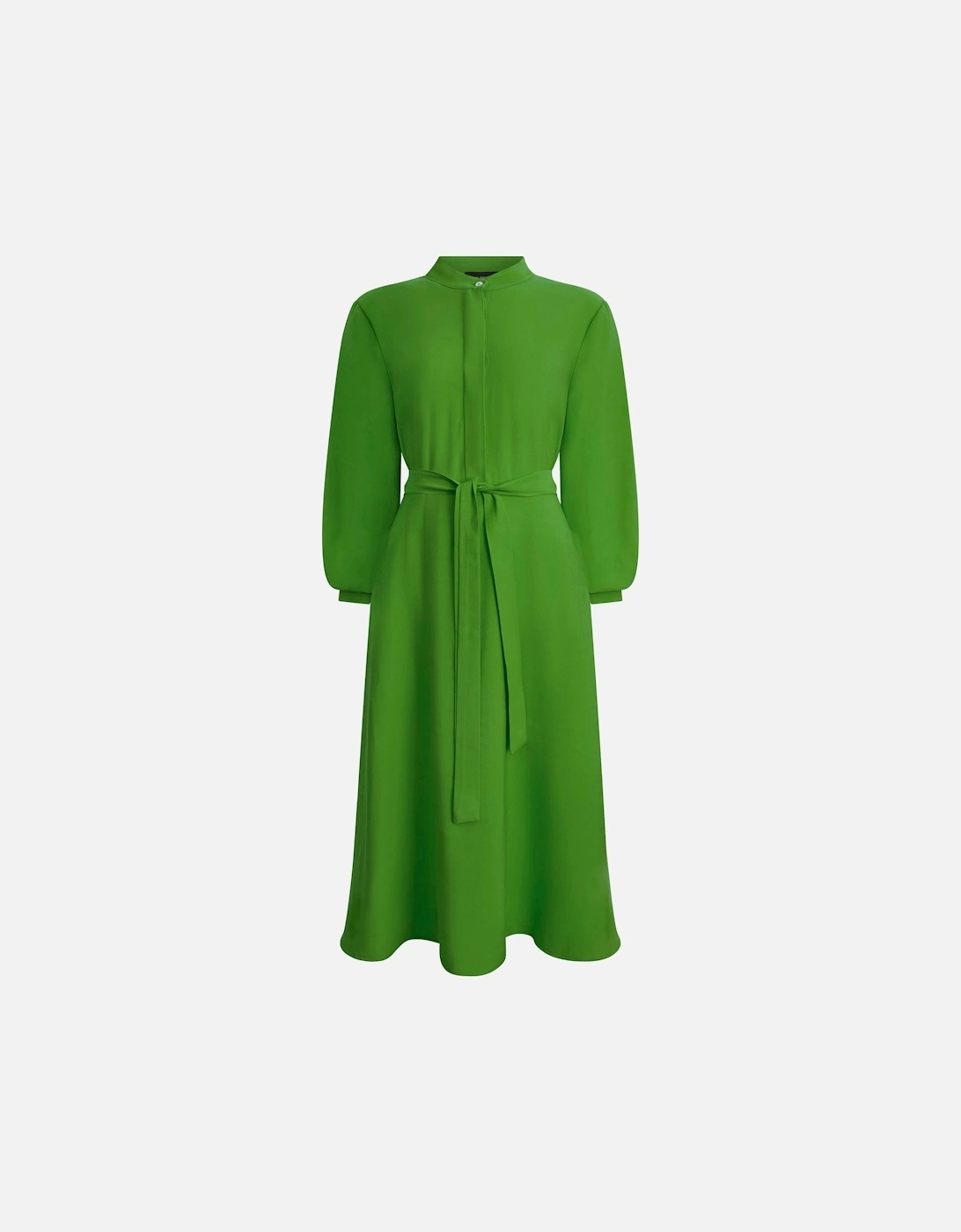 Roll Sleeve Midi Dress Green