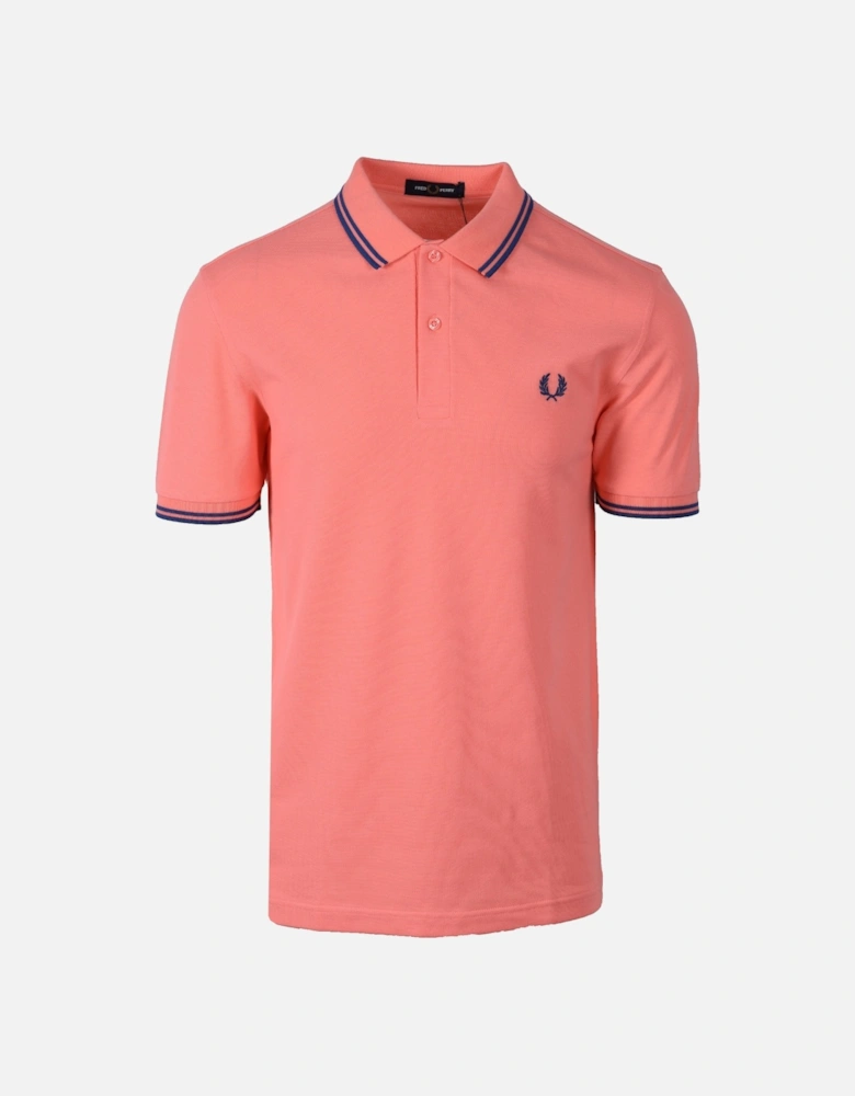 Twin Tipped Polo Shirt Coral Heat/Shaded Cobalt