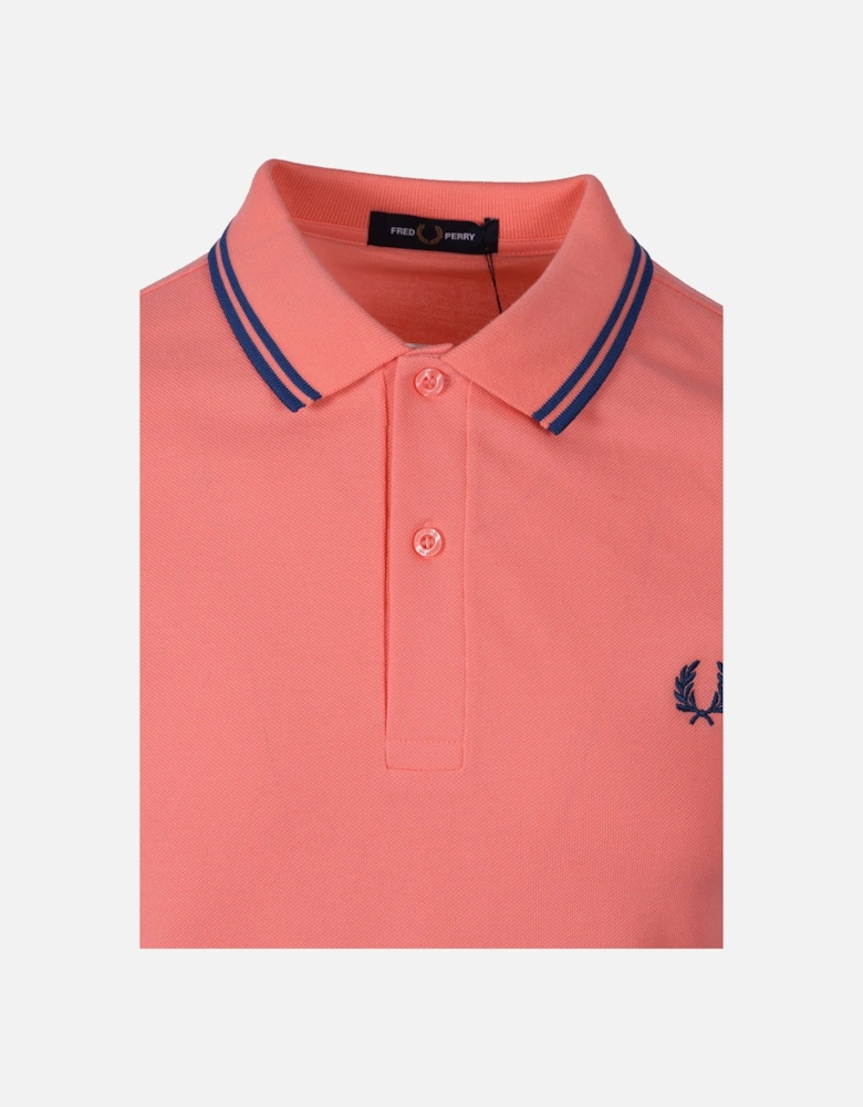 Twin Tipped Polo Shirt Coral Heat/Shaded Cobalt