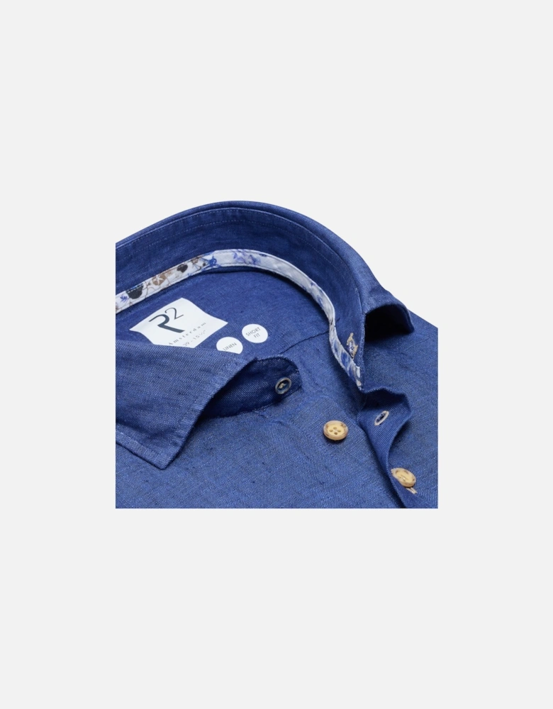 Long Sleeved Linen Shirt Cobalt