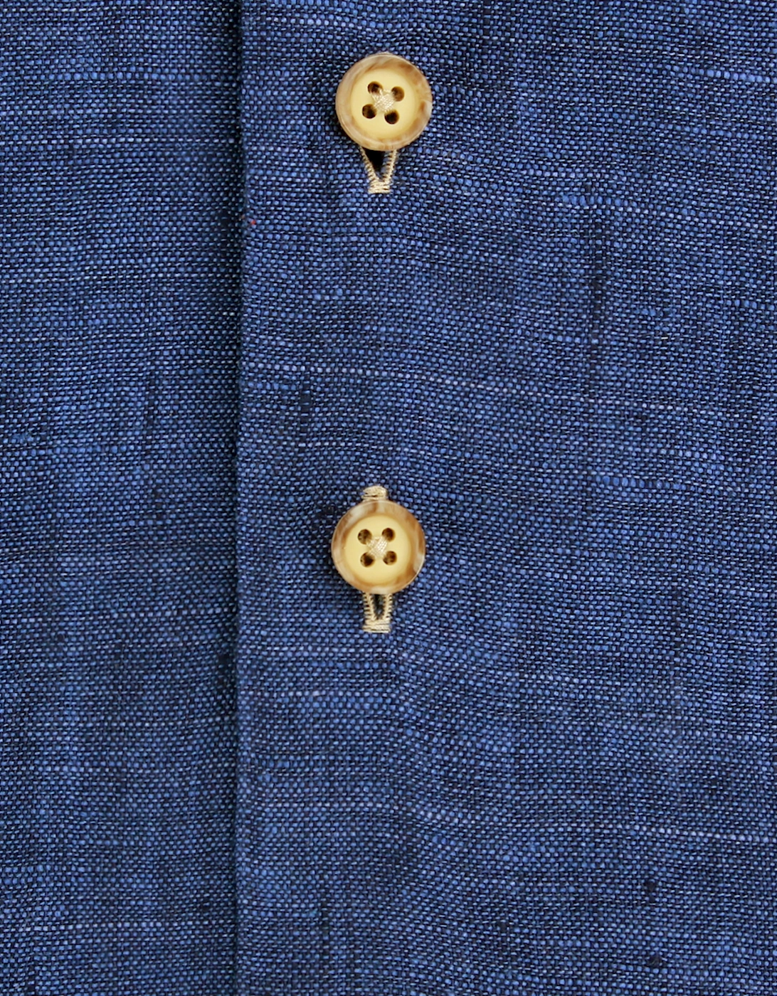 Long Sleeved Linen Shirt Cobalt