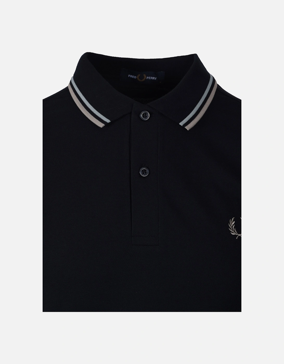 Twin Tipped Polo Shirt Navy/Silver Blue/Warm Grey