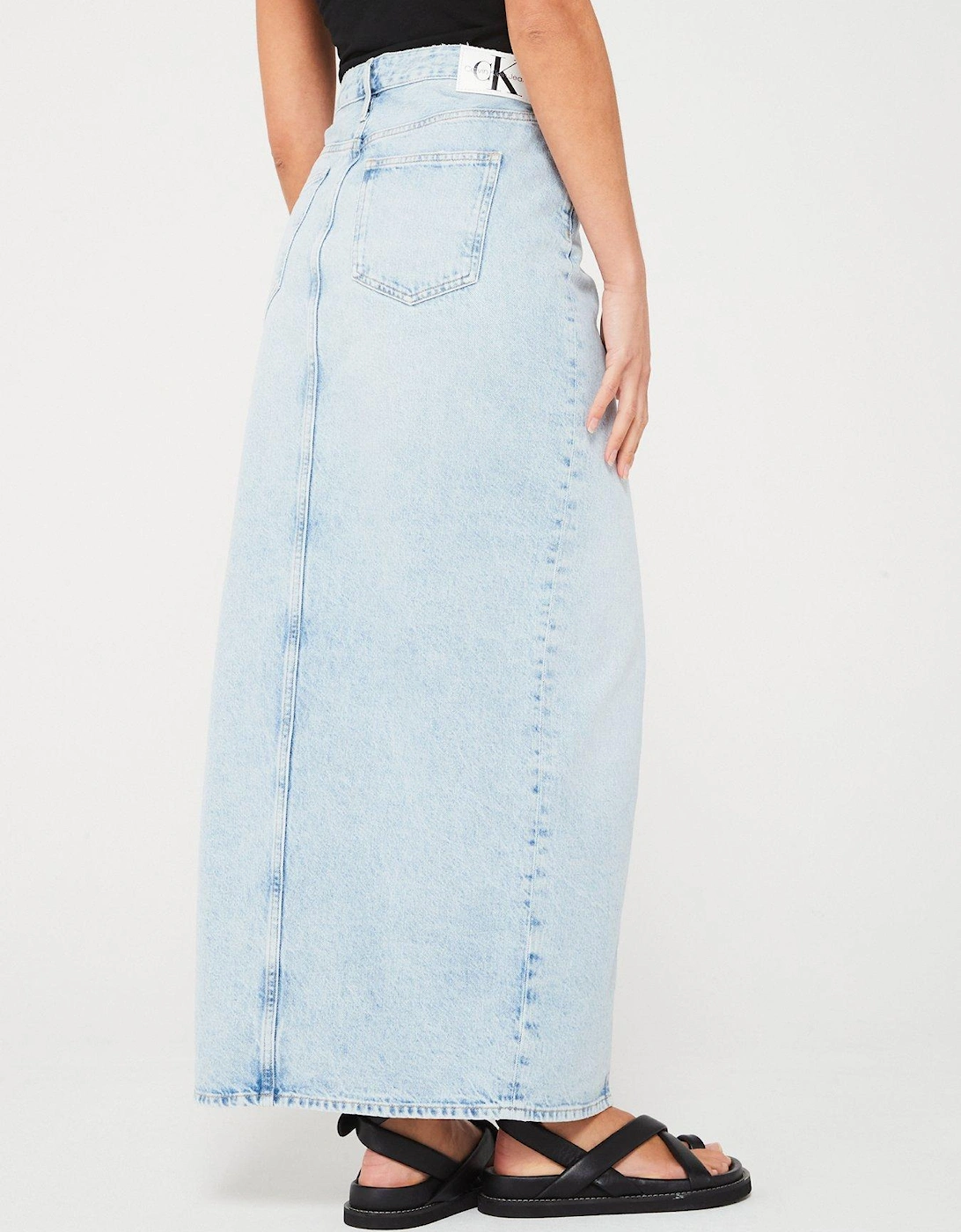 Denim Maxi Skirt - Blue