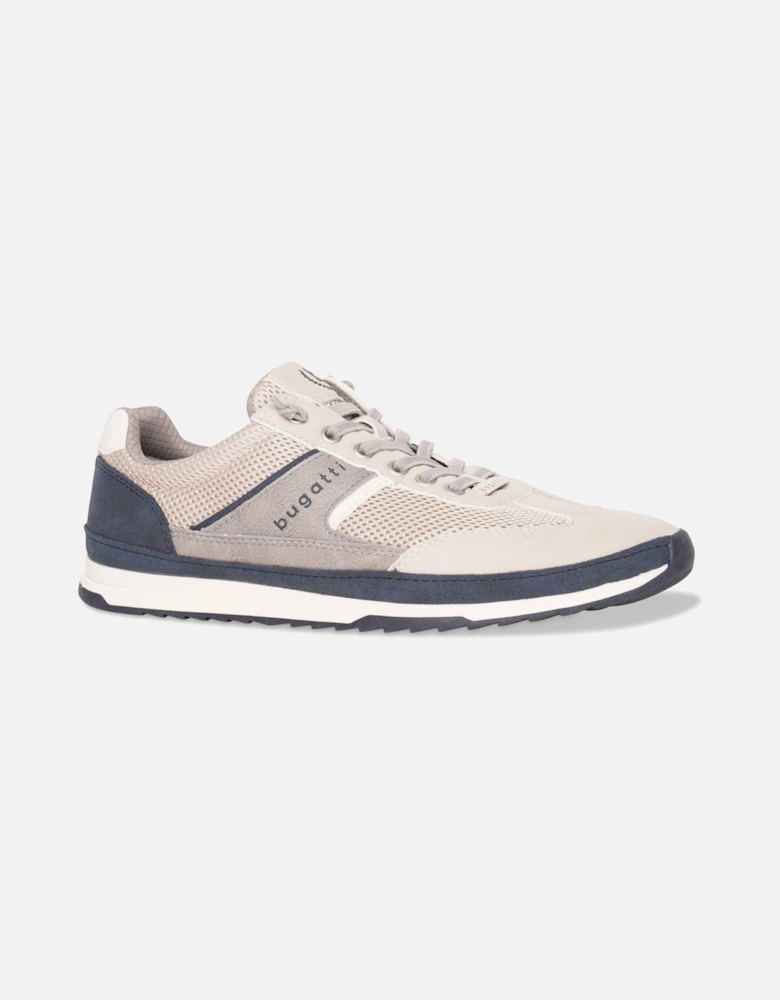 Mens Riptide Mesh & Suede Trainers (Grey/Sand)