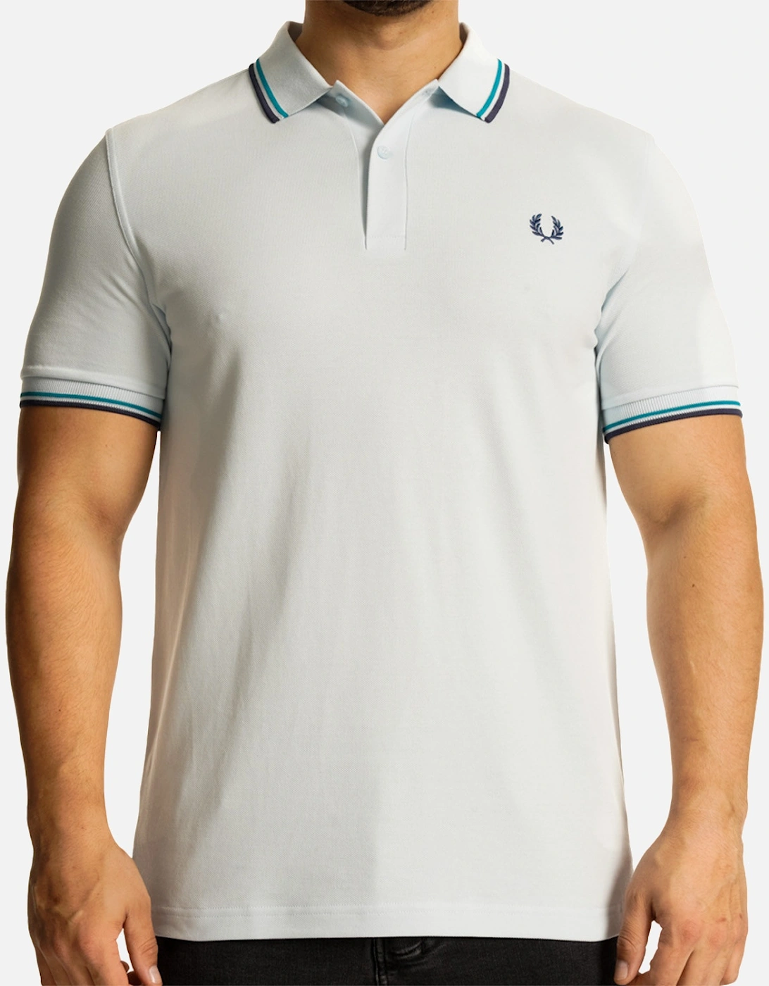 Mens Twin Tipped Collar Polo Shirt (Light Blue), 8 of 7